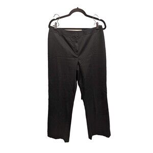 Lafayette 148‎ NY Wide Leg Solid Black Zip Tab Career Work Pants Size 12